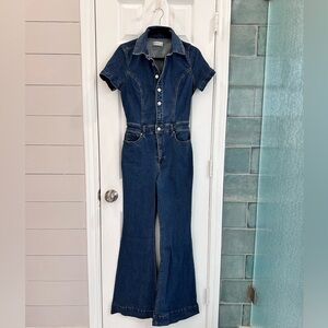 Stretch denim jumpsuit